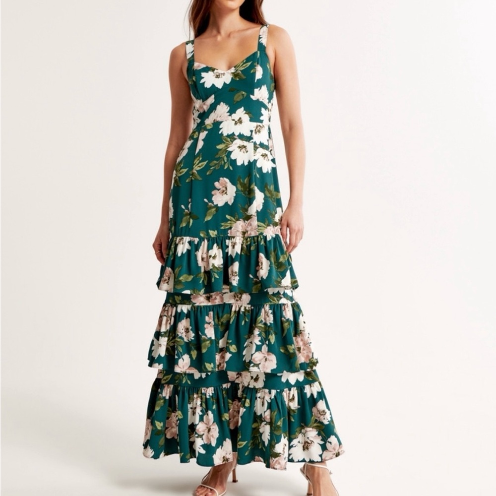 Abercrombie floral green dress